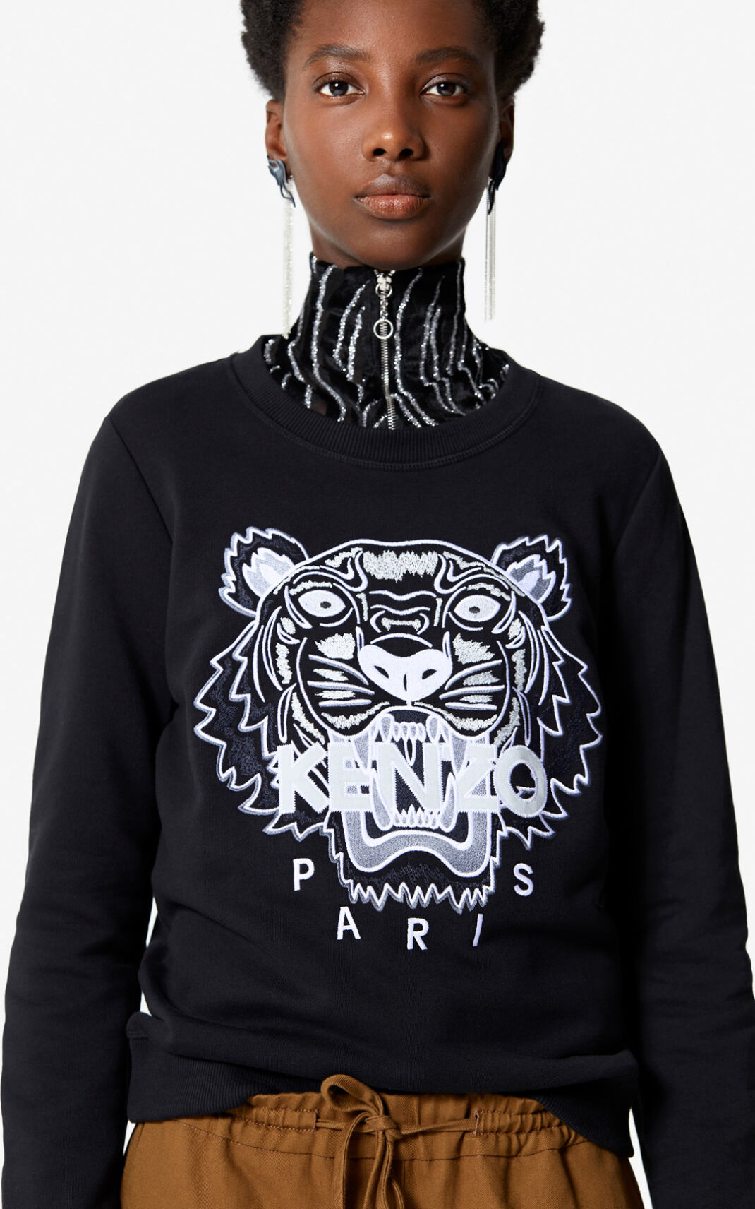 Sweatshirt Kenzo Tiger Feminino - Pretas | 096RBLQFW